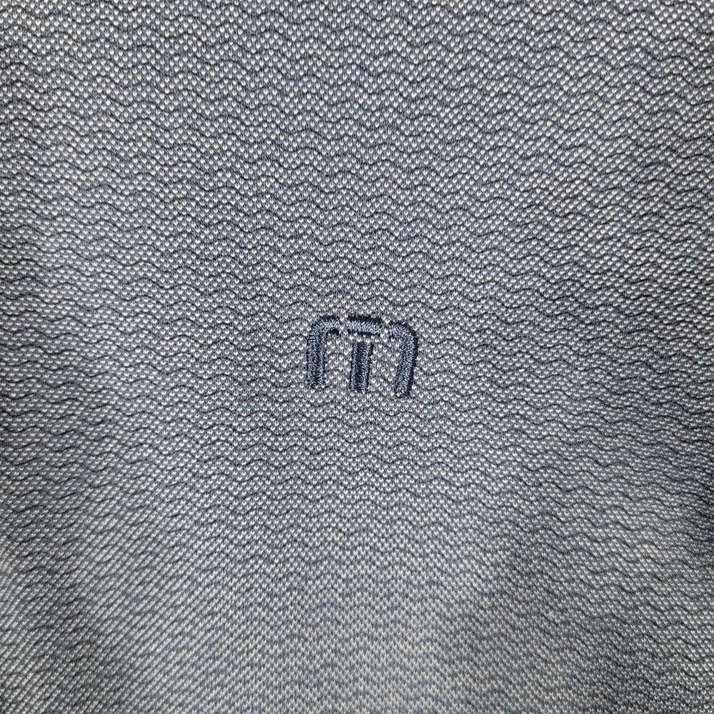 Travis Mathew Polo Mens M Blue Textured Pima Cotton Short Sleeve Golf Shirt - Picture 6 of 10